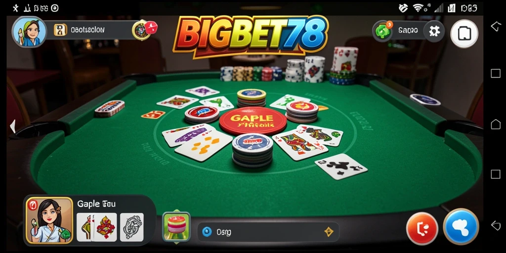 Screenshot BIGBET78 menunjukkan gameplay Gaple yang mendebarkan.