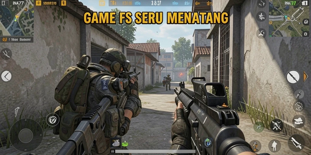 Screenshot gameplay INA777 dengan aksi FPS intens.